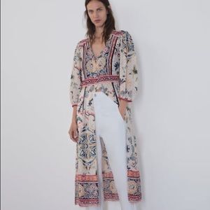 Zara Flowy Printed Tunic / Blouse with Slits